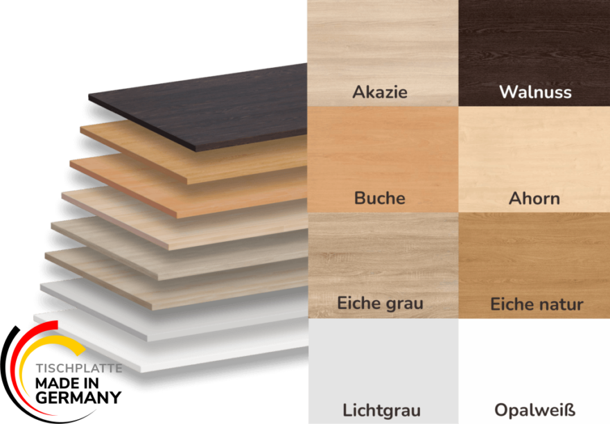 Tischplatten Farbauswahl